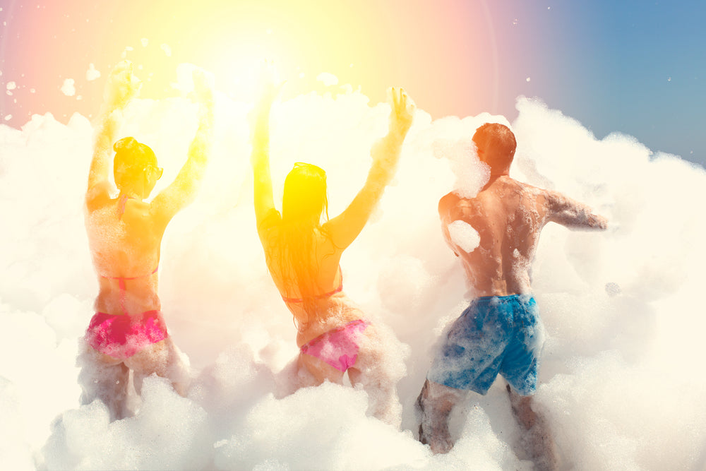 Los Angeles residents enjoying a foam party