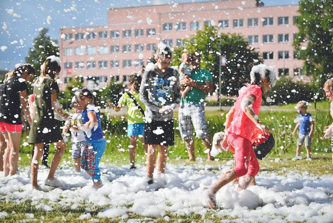 A foam party in Atlanta, Georgia made possible by FoamDaddy and their machine rentals