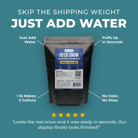 Deco Snow Instant Snow Powder, 1 lb Makes 5 Gallons